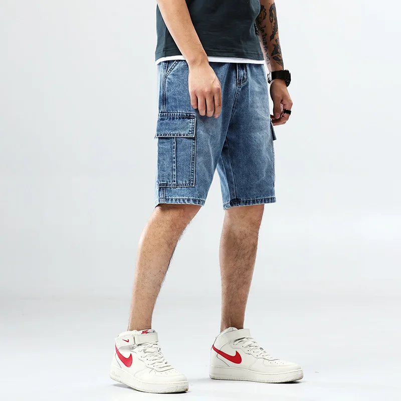 Denim Cargo Shorts